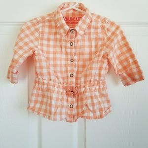 New Genuine Kids by Oshkosh Orange plaid shirt